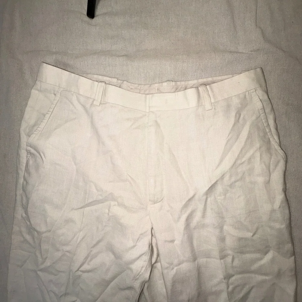 INC International Concepts Mens Cream Linen Ramie Blend Straight Leg Pants 34x34